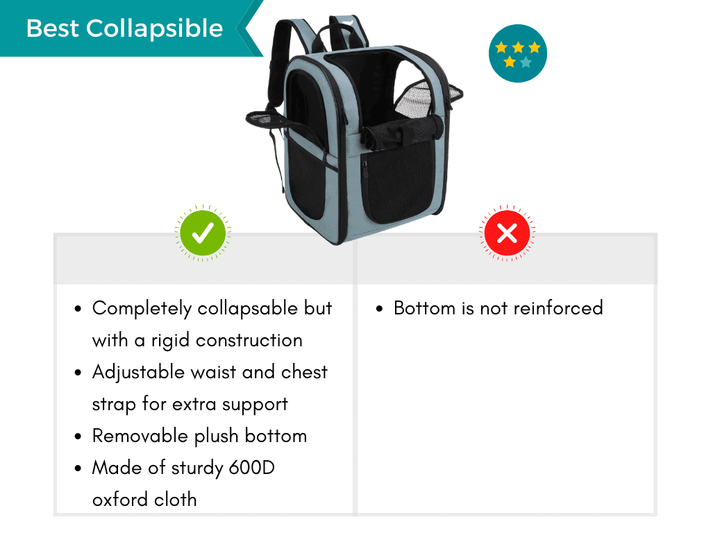 Pros and cons list of the best collapsible carrier.