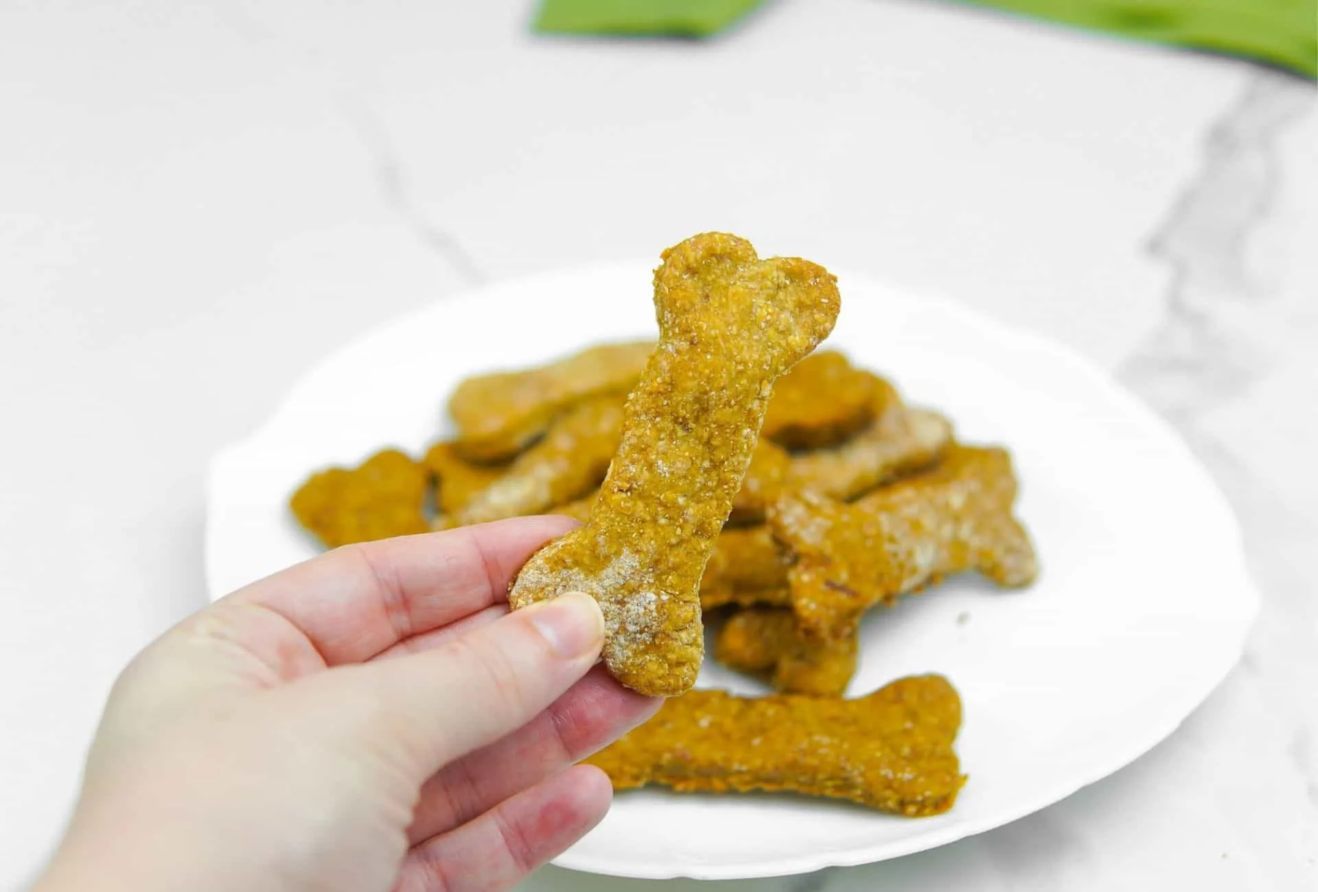 Homemade dog treats with rolled oats.