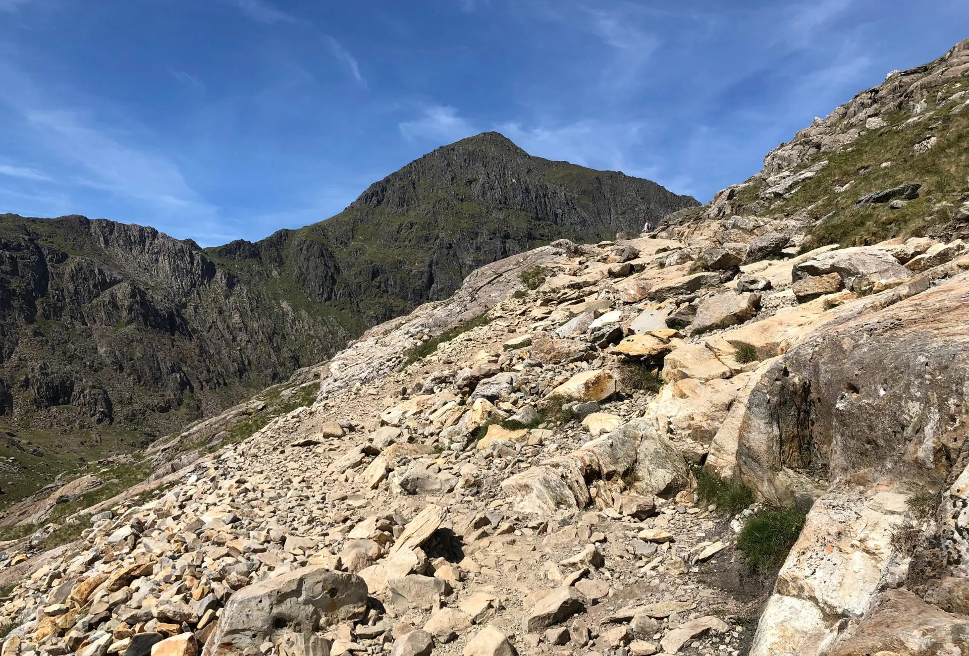 Snowdon field of boulders with potential to cut dog paws.